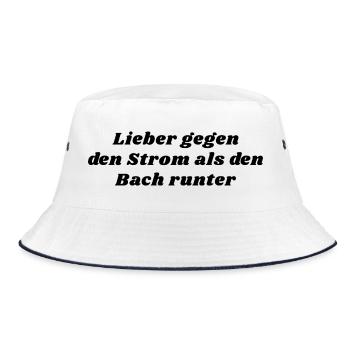 Gegen den Strom - Bucket Hat - Weiß/Navy - Vorne