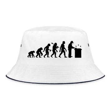 Imker Evolution Bienenzüchter Und Bienenhalter - Bucket Hat - Weiß/Navy - Vorne