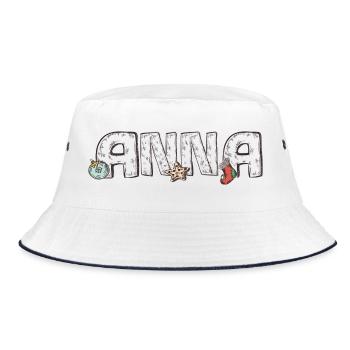 Anna Weihnachten  - Bucket Hat - Weiß/Navy - Vorne