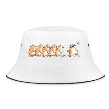 Lemminge Anders Sein Individualität Statement Humo - Bucket Hat - Weiß/Navy - Vorne
