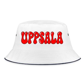 Uppsala Bubbles Roter Tippfehler - Bucket Hat - Weiß/Navy - Vorne