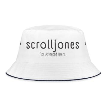 Scrolljones – For Advanced Users - Statement - Bucket Hat - Weiß/Navy - Vorne