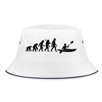 Kajak Evolution Kajakfahrer Für Wassersport Fans - Bucket Hat - Weiß/Navy - Vorne