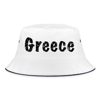 Greece - Bucket Hat - Weiß/Navy - Vorne