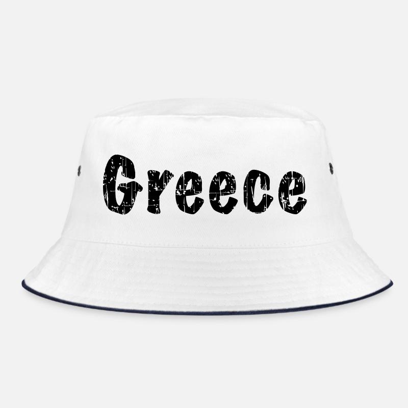 Greece - Bucket Hat - Weiß/Navy