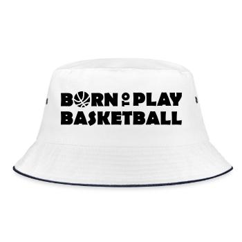 Born to play Basketball - Bucket Hat - Weiß/Navy - Vorne