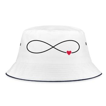 Unendliche Liebe Herz Symbol Zeichen - Bucket Hat - Weiß/Navy - Vorne