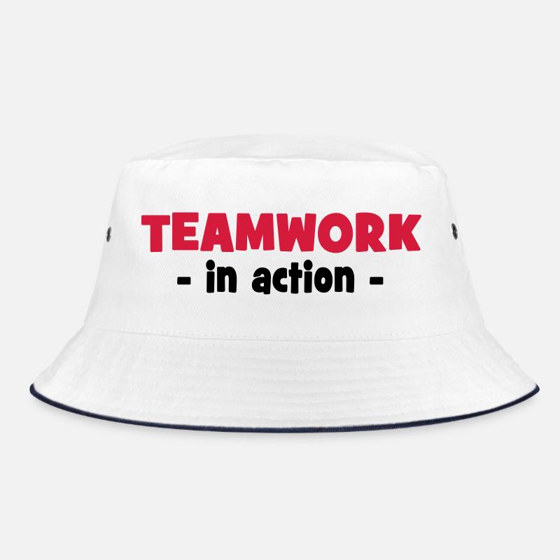 Teamwork in Action - Bucket Hat - Weiß/Navy