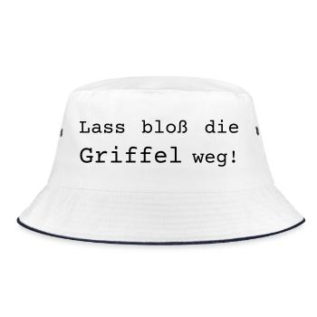 Lass bloß die Griffel weg - Dialekt badisch - Bucket Hat - Weiß/Navy - Vorne