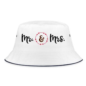 wedding - Bucket Hat - white/navy - Front