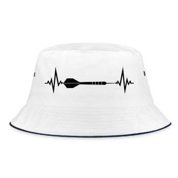 cool frequenz herzschlag puls logo text spielen da - Bucket Hat - Weiß/Navy - Vorne