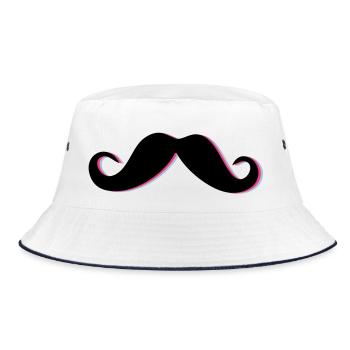 Funky Mustache - Bucket Hat - white/navy - Front