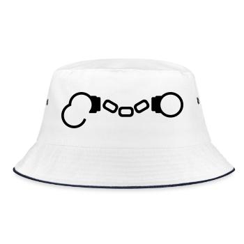Handcuffs - © roil - Bucket Hat - white/navy - Front