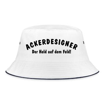 Bauer Landwirt Ackerdesigner Landwirt Held - Bucket Hat - Weiß/Navy - Vorne