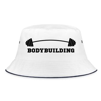 bodybuilder, bodybuilding, fitness, workout, beast - Bucket Hat - white/navy - Front