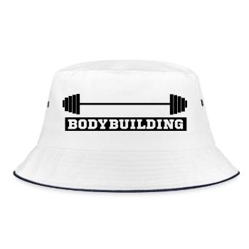 bodybuilder, bodybuilding, fitness, workout, beast - Bucket Hat - white/navy - Front