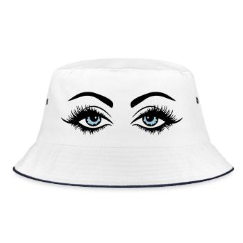 eyes design - Bucket Hat - Weiß/Navy - Vorne