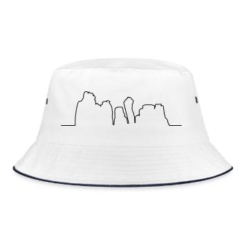 Kontur der Externsteine - Bucket Hat - Weiß/Navy - Vorne