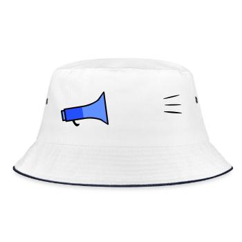 Megafon Text Template - Bucket Hat - white/navy - Front