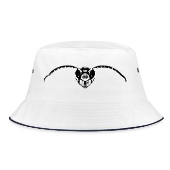 Hornisse / Hornissendrohne / Insekt - Bucket Hat - Weiß/Navy - Vorne