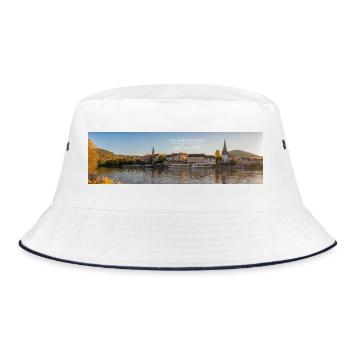 Neckargemünd - Abendstimmung - Bucket Hat - Weiß/Navy - Vorne