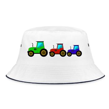Tractor Tractor Tractor - Bucket Hat - white/navy - Front