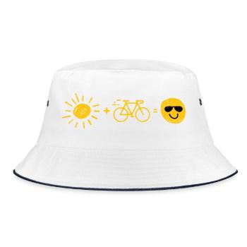 Sun and bicycle - Bucket Hat - white/navy - Front