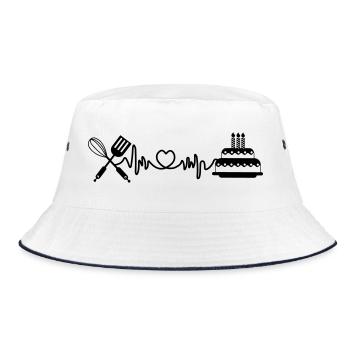 Cardio heart rate kitchen - Bucket Hat - white/navy - Front