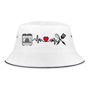 Cardio heart rate kitchen 4 - Bucket Hat - white/navy - Front