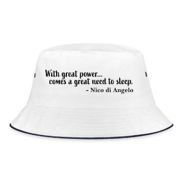 Nico di Angelo quote - Bucket Hat - white/navy - Front