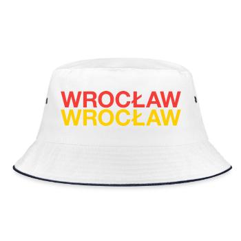 WROCLAW Poland Polska Wrocław flag - Bucket Hat - white/navy - Front