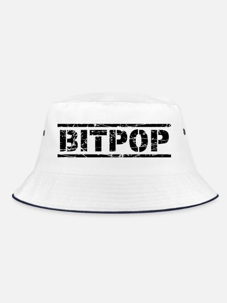 Bitpop - Bucket Hat - Weiß/Navy - Vorne
