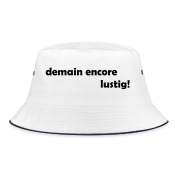 demain encore lustig - Bucket Hat - Weiß/Navy - Vorne