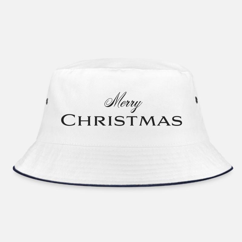 Merry Christmas Elegant Typography - Bucket Hat - white/navy