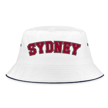 Sydney Varsity Schriftzug Arch - Bucket Hat - Weiß/Navy - Vorne