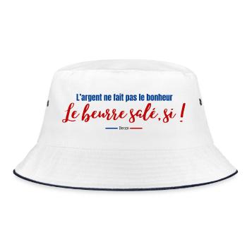 Proverbe beurre salé - Breizh - Bretagne - Humour - Bob - blanc/marine - Devant