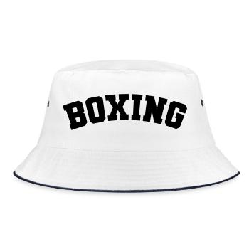 Boxing simple design lettering - Bucket Hat - white/navy - Front