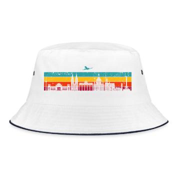 Vibrant Skyline Stripes - Bucket Hat - white/navy - Front
