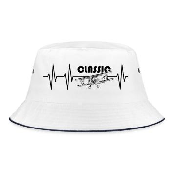 puls Fliegerei Illustration Flugzeug Fliegen icon - Bucket Hat - Weiß/Navy - Vorne