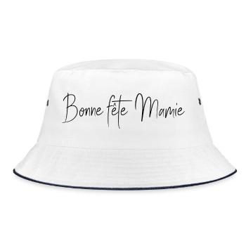 OMA - Bucket Hat - Weiß/Navy - Vorne