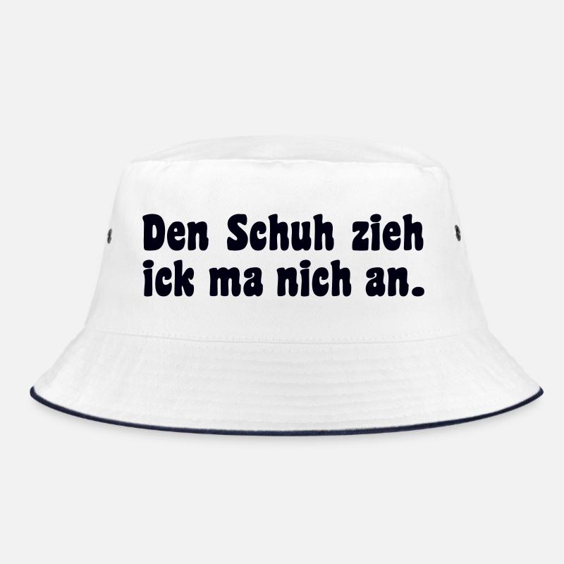 Berliner Dialekt Spruch - Bucket Hat - Weiß/Navy
