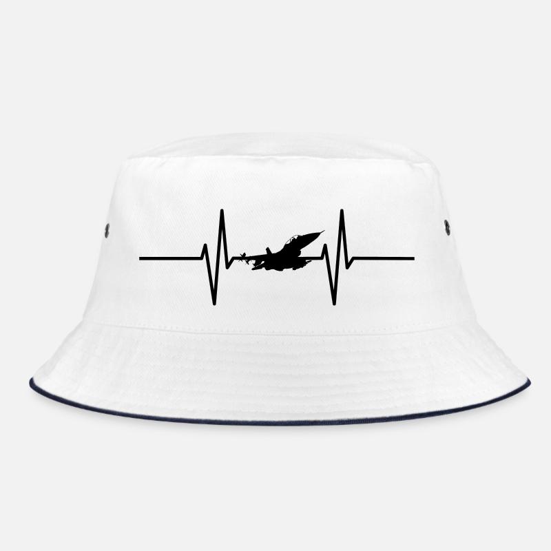 Heartbeat with jet / plane Bucket Hat