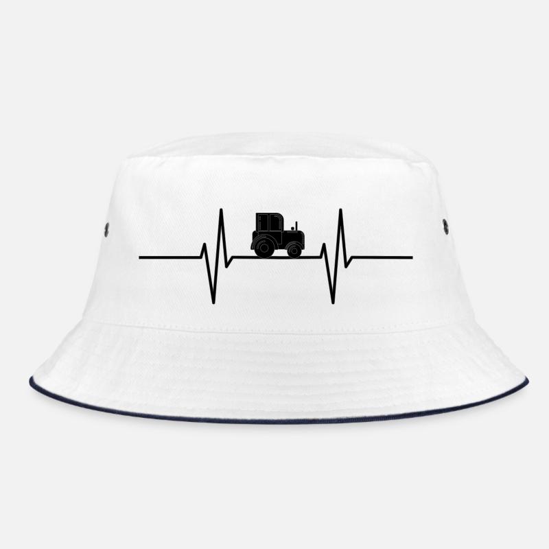 Herzschlag mit Trecker / Traktor Bucket Hat