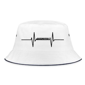 Heartbeat with train / locomotive - Bucket Hat - white/navy - Front