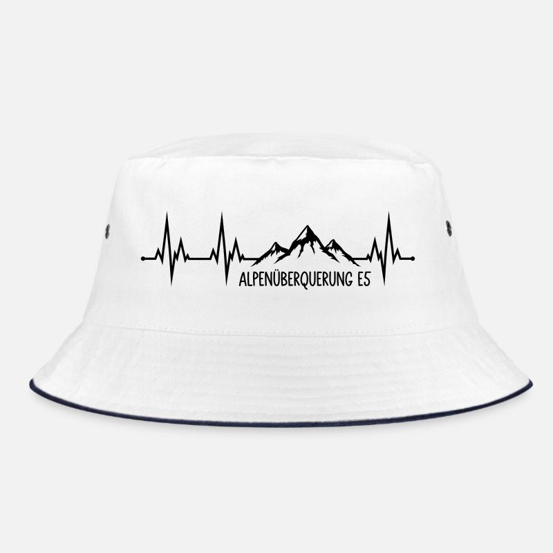 Alpenüberquerung E5 - Bucket Hat - Weiß/Navy