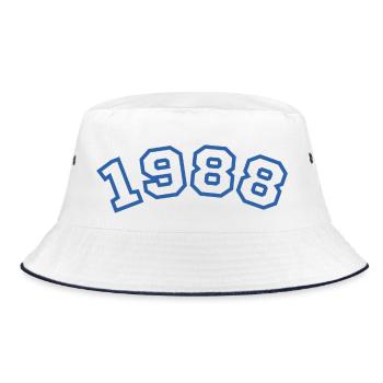 1988 Sport Blau - Bucket Hat - Weiß/Navy - Vorne