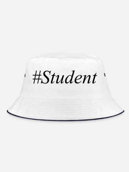 #Student Logo Schwarz - Bucket Hat - Weiß/Navy - Vorne