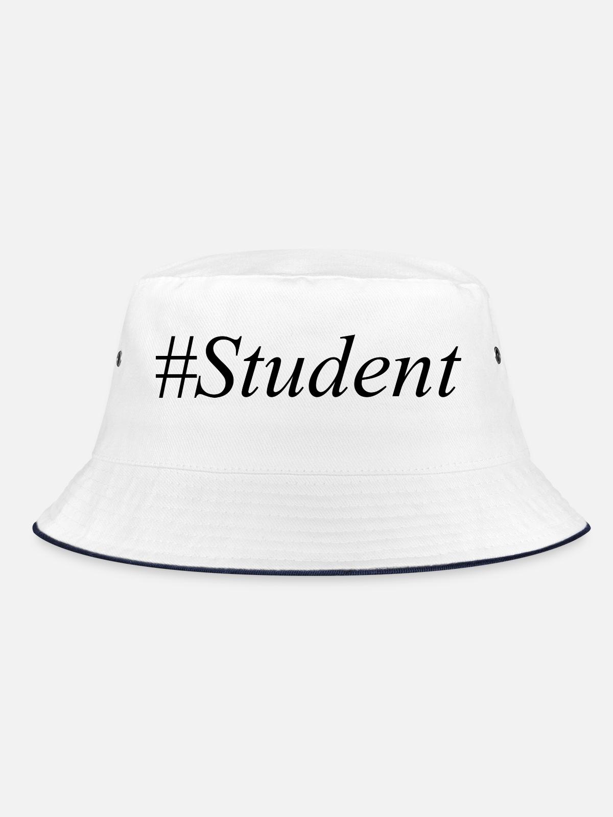 #Student Logo Black - Bucket Hat - white/navy - Front