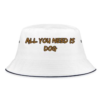 All You Need Is Dog Hundeliebe - Bucket Hat - Weiß/Navy - Vorne