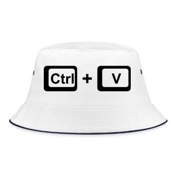 CTRL+V / Children's Gift for Father's Day / Mother's Day - Bucket Hat - white/navy - Front